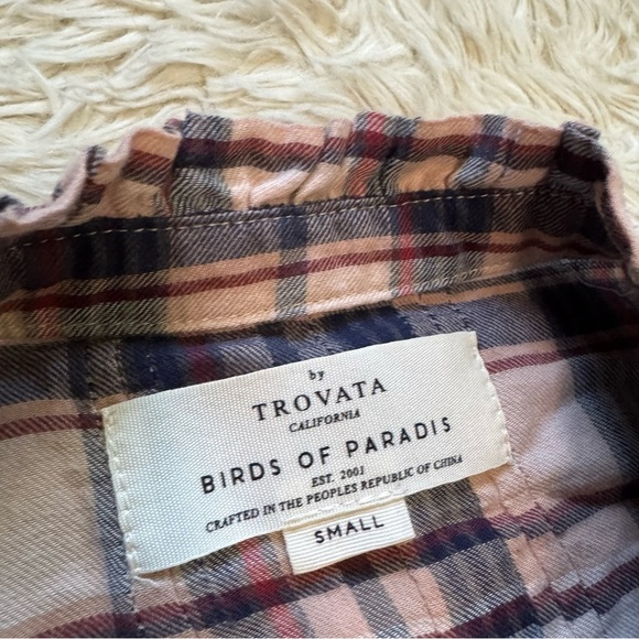 Birds of Paradis By Trovata Finley Pintuck Plaid Shirt - Size Small - Picture 9 of 10